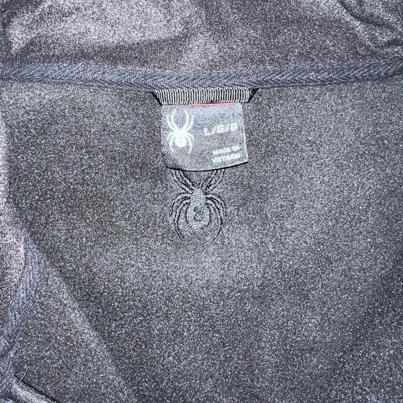 Spyder Quarter Zip Gray With Black Detail Size Large 1/4 Zip - Picture 3 of 4